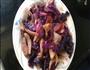 紫包菜洋葱炒腊肠的做法图解9