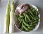 茭白毛豆炒肉丝的做法图解1