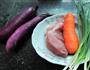 煎胡萝卜肉泥茄盒的做法图解1