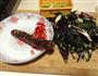 湖南薰肠炒红菜苔的做法图解1