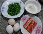 韭菜蟹柳鸡蛋饼的做法图解1
