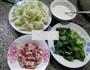 咸肉青菜花菜羹的做法图解1