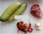 黄瓜苋菜炒肉的做法图解1