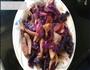 紫包菜洋葱小炒腊肠肉片的做法图解9