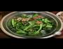 豬肉渣炒菜心的做法图解1
