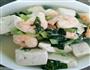 虾仁豆腐油菜汤的做法图解1