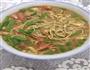 豆角西红柿鸡蛋肉丝面的做法图解1