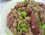 腊肠毛豆肉末的做法图解1