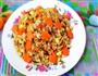胡萝卜长豆角蛋炒饭的做法图解5